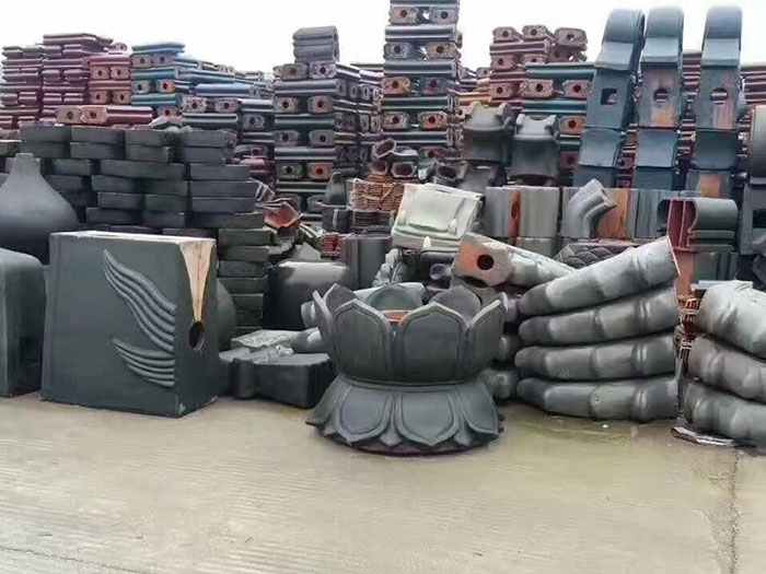 工廠一角，園林古建備件